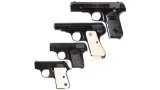 Four Semi-Automatic Pistols -A) Colt Model 1903 Hammerless Pistol