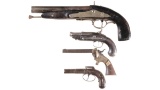 Four Antique Handguns -A) Brander Percussion Pistol