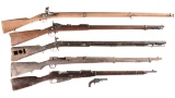 Five Long Guns and One Revolver -A) Belgian Centaure Flintlock Musket