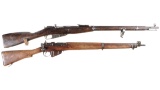 Two Military Bolt Action Rifles -A) Tula Arsenal Mosin-Nagant Model 91/30 Rifle