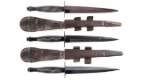 Three Fairbairn-Sykes Style Fighting Knives
