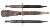 Two Fairbairn-Sykes Style Fighting Knives