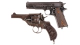 Two Military Handguns -A) Norwegian Kongsberg Model 1914 Semi-Automatic Pistol