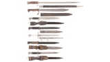 Grouping of Seven German Bayonets and Knives