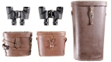 Two Sets of Binoculars with Cases and One Additional Large Carrying Case