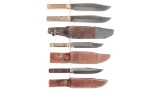 Grouping of Four Bowie Knives