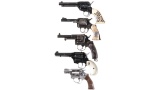 Five Revolvers -A) German H. Schmidt Model 21 Single Action Revolver
