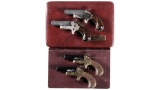 Two Pairs of Cased and Consecutively Numbered Derringers -A) Colt Fourth Model Derringer