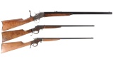 Three Single Shot Rimfire Rifles -A) Remington No. 1 1/2 Rolling Block Rifle