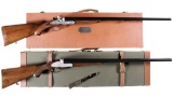 Two Double Barrel Shotguns with Cases -A) Richland Arms Co. Hammer Shotgun