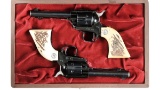 Documented Cased Consecutively Numbered Pair of Colt Frontier Scout Single Action Army Revolvers wit
