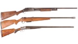 Three Shotguns -A) Winchester Model 97 Slide Action Shotgun