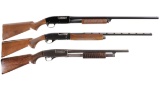 Three Shotguns -A) Remington Model 31 Slide Action 16 Gauge Shotgun