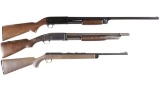 Three Long Guns -A) Ithaca Model 37 Featherlight Slide Action Shotgun