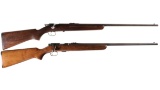 Two Winchester Bolt Action Rifles -A) Winchester Model 67 Single Shot Rifle