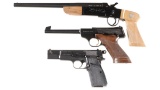 Three Pistols -A) Boito Model B-300/1 Single Shot Pistol
