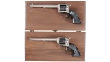 Two Consecutively Numbered Colt Peacemaker Buntline Single Action Revolvers with Cases -A) Colt 