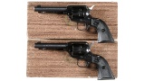 Documented Consecutively Numbered Boxed Pair of Colt Frontier Scout Single Action Army Revolvers -A)