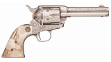 Engraved Antique Colt Single Action Army Revolver w/ Pearl Grips