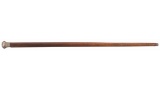 Cane with H.L. Brush Inscribed Silver Handle with a Gold/Quartz