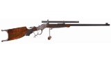 Engraved Stevens-Pope Ideal Schuetzen Rifle w/ Scope & Palm Rest