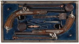 Cased Pair of Percussion Target or Dueling Pistols