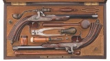 Cased Pair of Percussion Dueling/Target Pistols