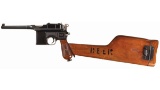 Mauser Model 1930 Small Ring Broomhandle Pistol with Stock