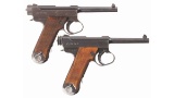 Two Japanese Type 14 Semi-Automatic Pistols with Holsters