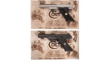 Cased Pair of Colt First Edition .22 Auto Semi-Automatic Pistols