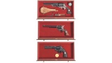 Cased Colt Bicentennial Three Revolver Set with Boxes