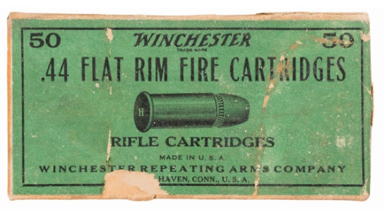 Fifty Round Box of Winchester 44 Henry Rimfire Flat Cartridges