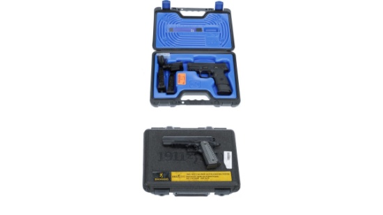 Two Semi-Automatic Pistols with Cases