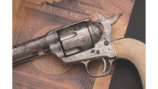 Factory Panel Scene Engraved Black Powder Colt SAA Revolver
