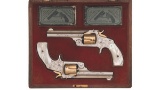 Cased Pair of Engraved S&W 2nd Model 38 Single Action Revolvers