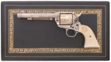 Cased A.A. White Engraved Gold-Silver Plated Colt SAA Revolver