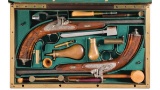 Cased Pair of C. Pirko Percussion Target Pistols