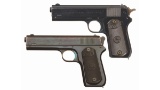 Two Colt 1903 Pocket Hammer Semi-Automatic Pistols