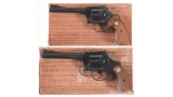 Two Colt 357 Model Revolvers with Boxes