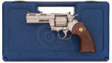 Nickel Colt Python Double Action Revolver with Case