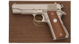 Satin Nickel Colt Series 70 Combat Commander Pistol in .38 Super