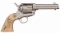 Nickel Plated Colt Single Army Revolver with Carved Grips