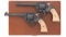 Cased Pair of Factory Engraved-Inlaid Colt Display DA Revolvers