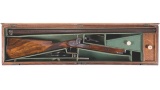 Cased Engraved De Bergue Large Bore Percussion Shotgun