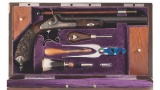 Cased Peter Schenk & Sohn Tip-Up Pistol