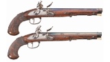 Pair of Kuchenreuter Flintlock Officers Pistols
