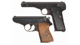 Two Semi-Automatic Pistols with Holsters