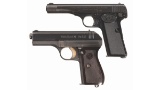 Two Nazi Occupation Semi-Automatic Pistols