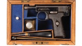 Cased Webley & Scott Model 1908 Semi-Automatic Pistol