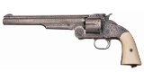 Gustave Young Engraved-Silver Plated S&W No. 3 Russian Revolver